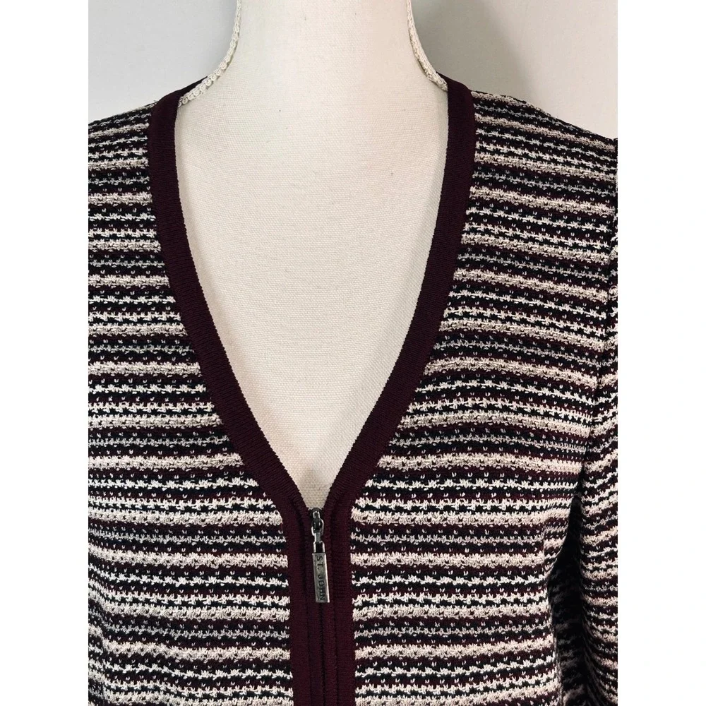 St John Sport‎ Womens Medium Regatta Tweed Knit Cardigan